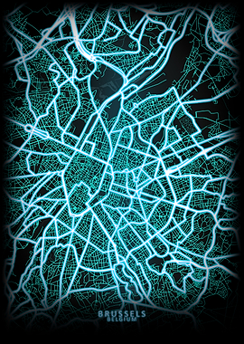 Brussels Belgium City Map