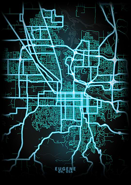 Eugene OR USA City Map