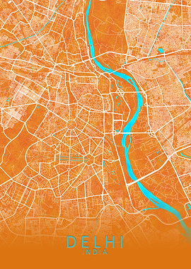 Delhi India City Map