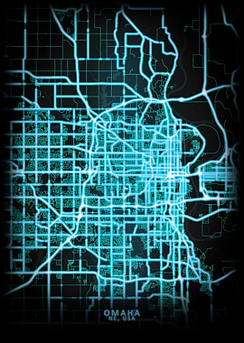Omaha NE USA City Map