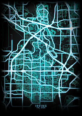 Irving TX USA City Map