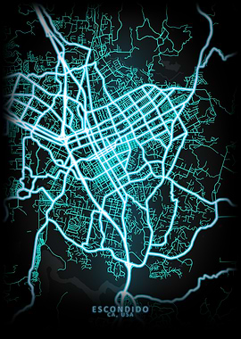 Escondido CA USA City Map