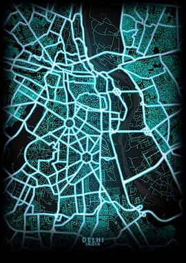 Delhi India City Map