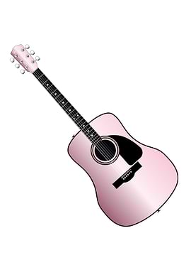 Pink Acoustic Guitar