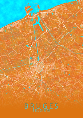 Bruges Belgium City Map