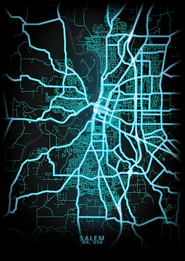 Salem OR USA City Map