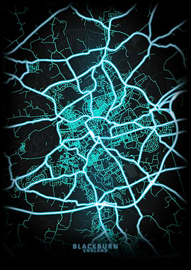 Blackburn England City Map