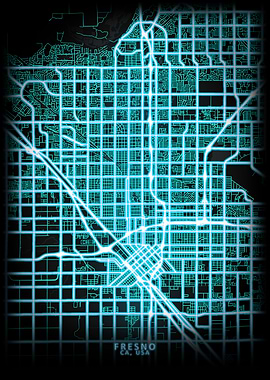 Fresno CA USA City Map