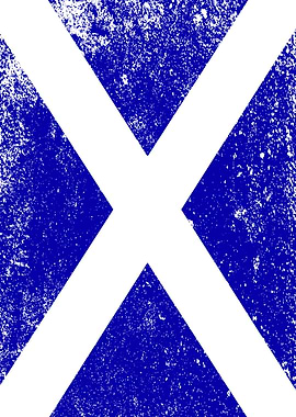 Scottish Flag With Grunge