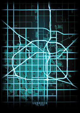 Lubbock TX USA City Map