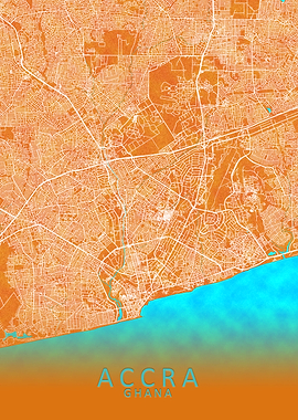 Accra Ghana City Map