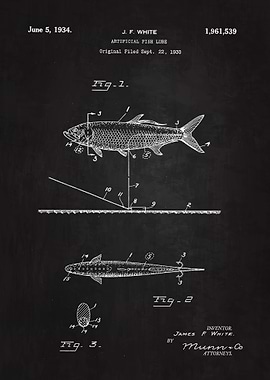 1934 Fish Lure Patent Art