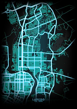 Laredo TX USA City Map