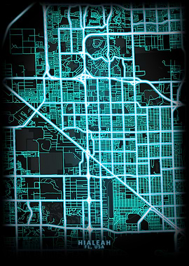 Hialeah FL USA City Map