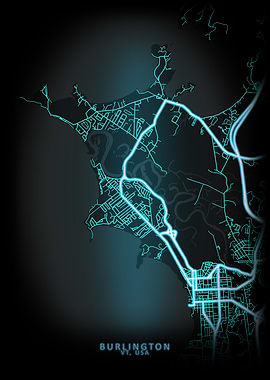 Burlington VT USA City Map