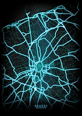 Bruges Belgium City Map