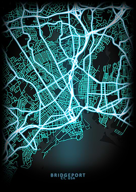 Bridgeport CT USA City Map
