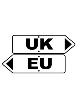 EU And UK Arrow Sign