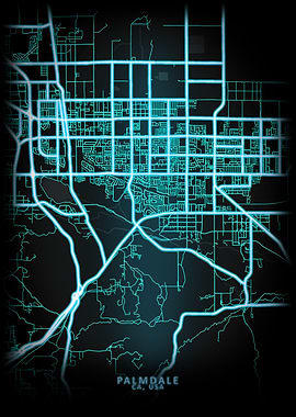 Palmdale CA USA City Map