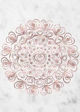 Heart Mandala on Marble 1