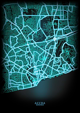 Accra Ghana City Map