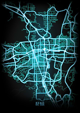 Reno NV USA City Map