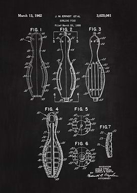 1962 Bowling Pins Patent