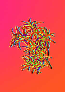 Neon Flower Drawing