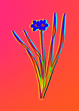 Neon Flower Painting