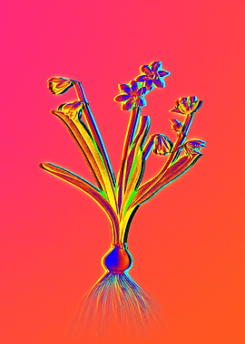Neon Botanical Painting