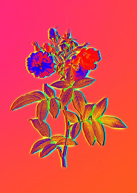 Neon Botanical Drawing