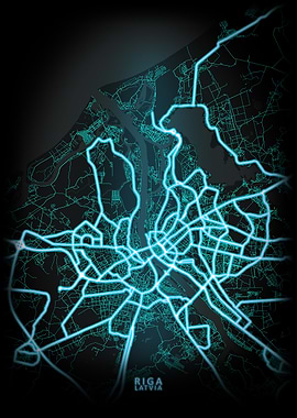 Riga Latvia City Map