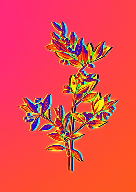 Neon Floral Illustration
