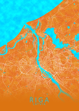 Riga Latvia City Map