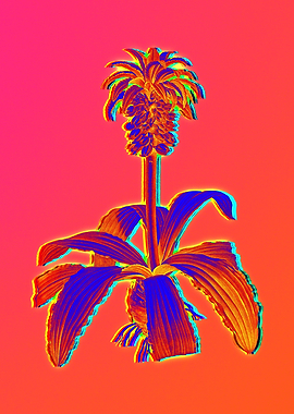 Fire Neon Floral Painting