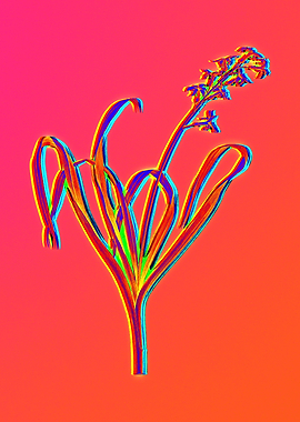 Fire Neon Flower Painting