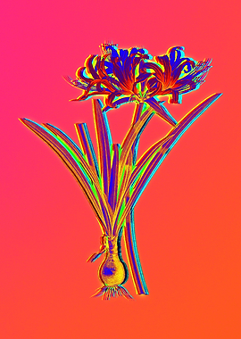Neon Floral Illustration