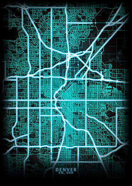 Denver CO USA City Map