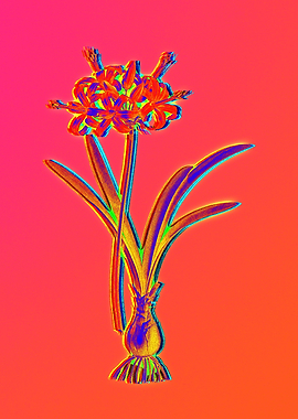 Neon Floral Illustration