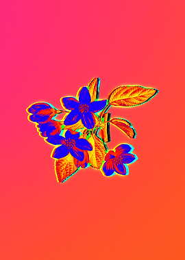 Neon Flower Drawing