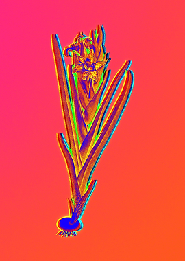 Fire Neon Floral Painting