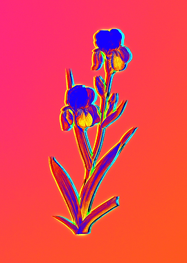 Fire Neon Flower Painting
