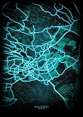 Nairobi Kenya City Map