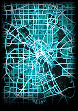 Dallas TX USA City Map
