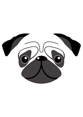 Pug Dog Face