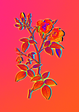 Pink Neon Rose Painting