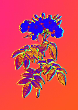 Neon Botanical Drawing