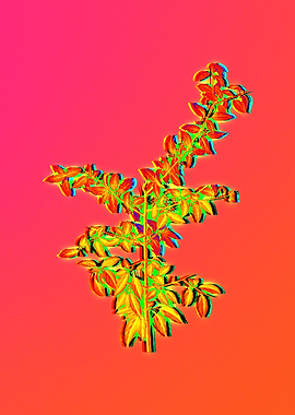 Neon Botanical Painting