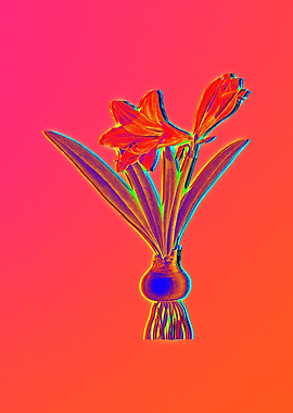 Neon Botanical Drawing