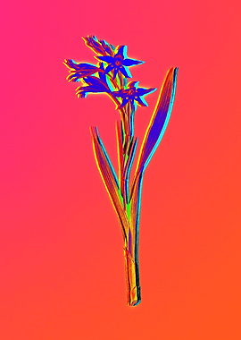 Neon Flower Illustration